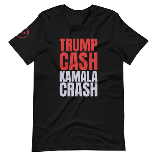 TRUMP CASH OVER KAMALA CRASH | (dark tee)